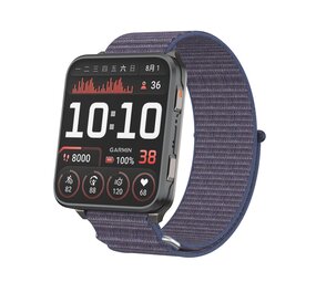 Strap-it® Garmin Venu X1 nylon bandje (donkerblauw)
