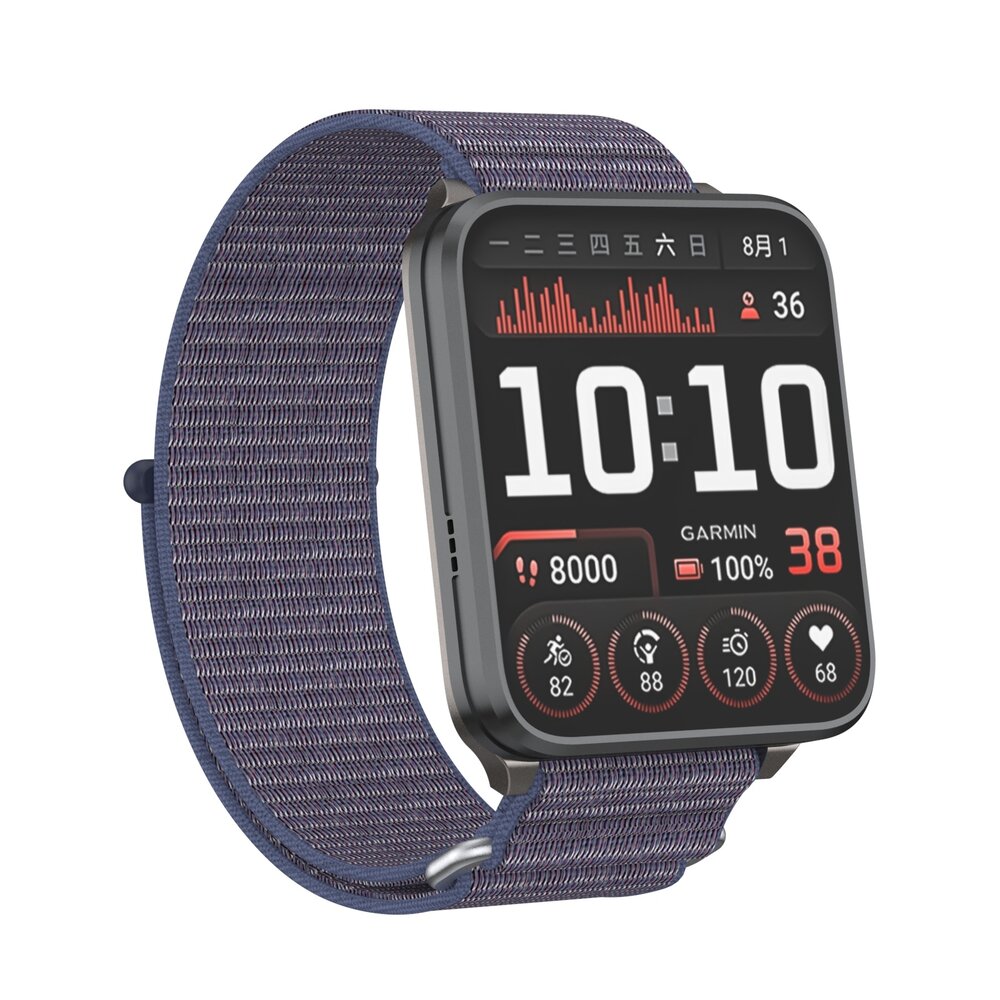 Strap-it® Strap-it Garmin Venu X1 nylon bandje (donkerblauw)