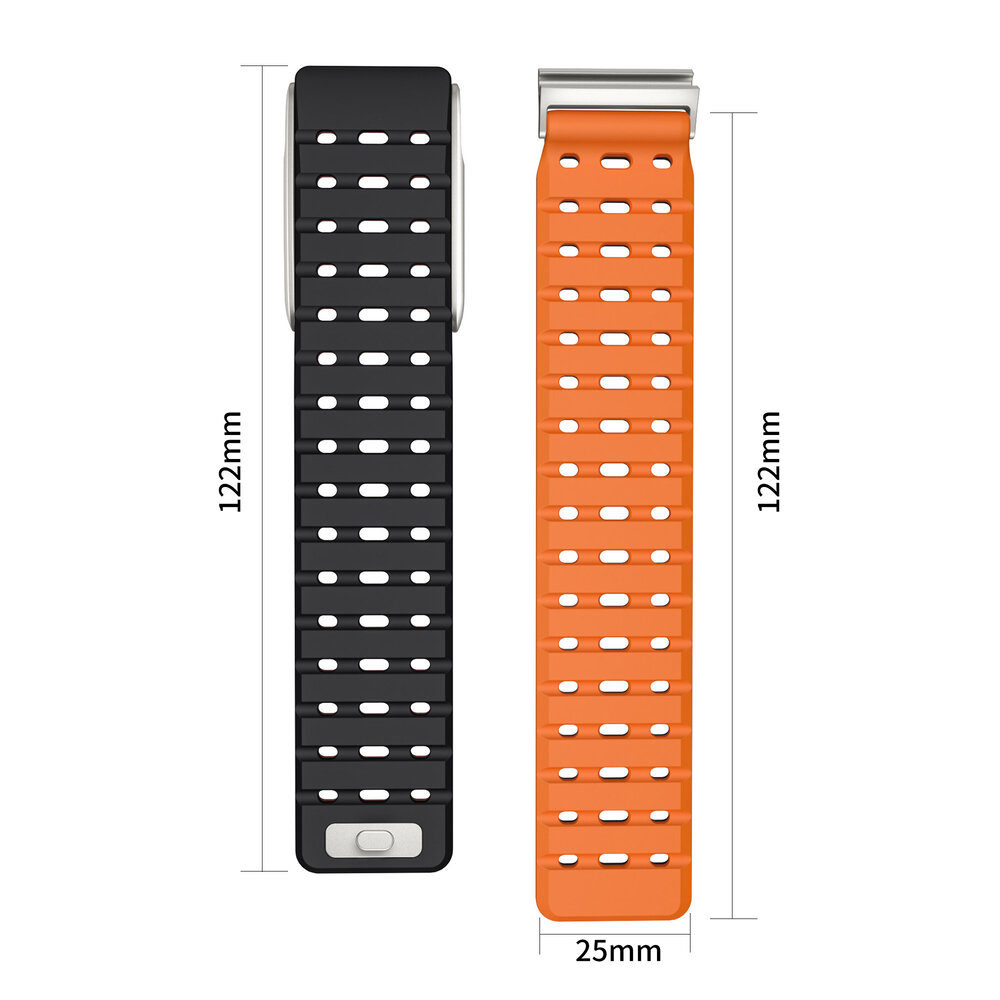 Strap-it® Strap-it Whoop MG magnetisch siliconen bandje (zwart/oranje)
