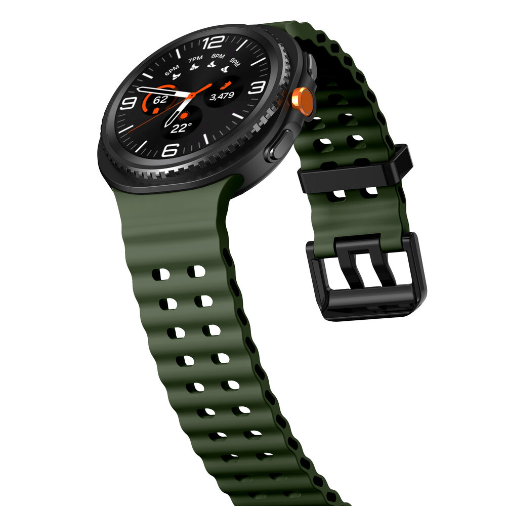 Strap-it® Strap-it Samsung Galaxy Watch 8 - 40mm Ocean bandje (legergroen) Strap-it® Strap-it Samsung Galaxy Watch 8 - 40mm Ocean bandje (legergroen)