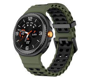 Strap-it® Samsung Galaxy Watch 8 - 40mm Ocean bandje (groen/zwart)