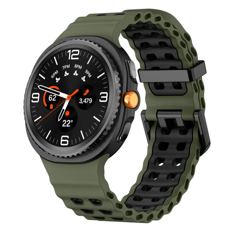 Strap-it® Strap-it Samsung Galaxy Watch 8 - 40mm Ocean bandje (groen/zwart)