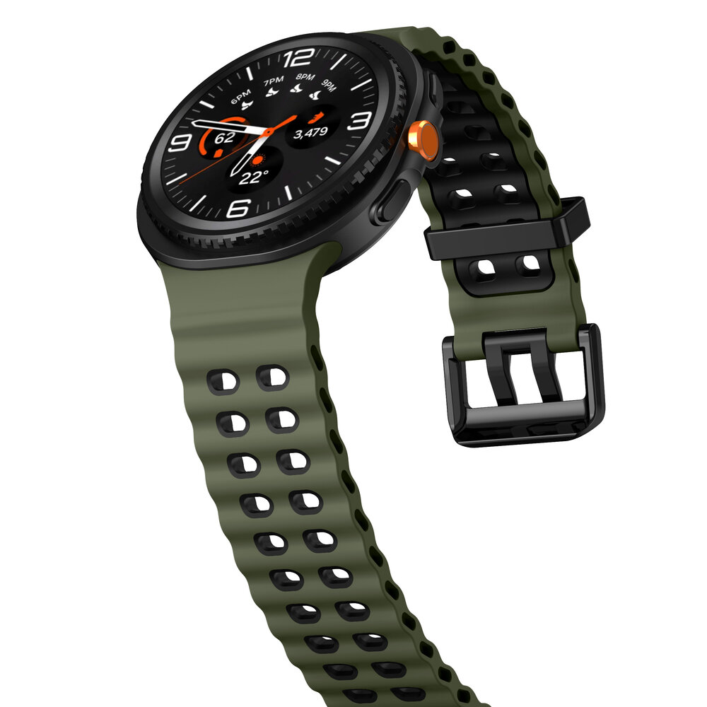 Strap-it® Strap-it Samsung Galaxy Watch 8 - 40mm Ocean bandje (groen/zwart)