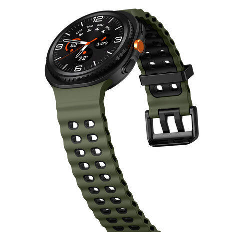 Strap-it® Strap-it Samsung Galaxy Watch 8 - 40mm Ocean bandje (groen/zwart)