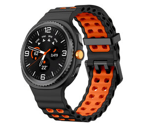 Strap-it® Samsung Galaxy Watch 8 - 40mm Ocean bandje (zwart/oranje)