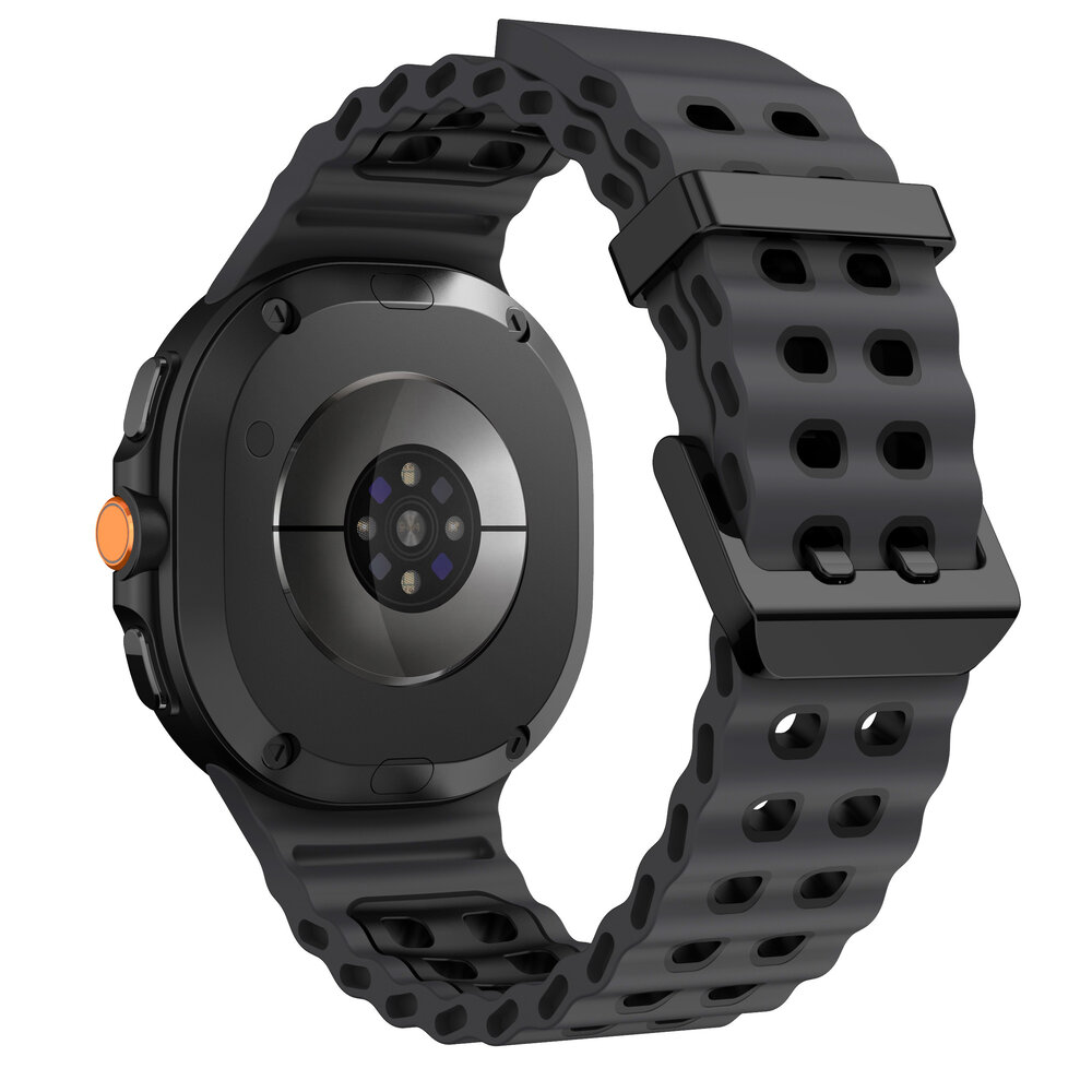 Strap-it® Strap-it Samsung Galaxy Watch 8 - 40mm Ocean bandje (donkergrijs/zwart)