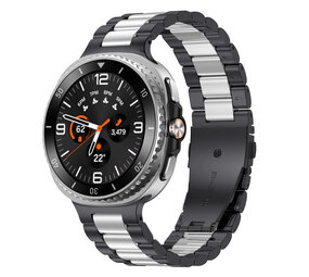 Strap-it® Samsung Galaxy Watch 8 - 40mm stalen bandje (zwart/zilver)