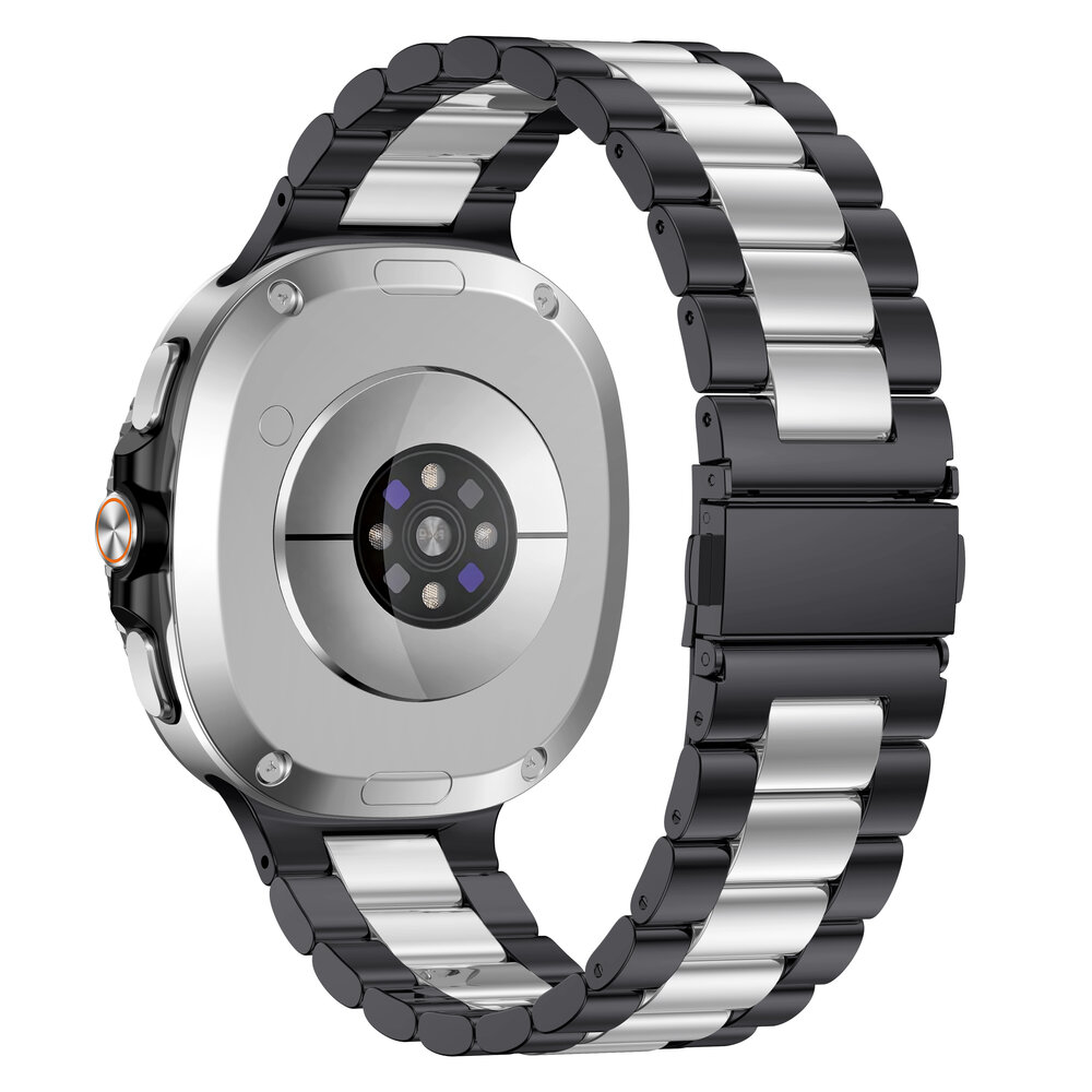 Strap-it® Strap-it Samsung Galaxy Watch 8 - 40mm stalen bandje (zwart/zilver)