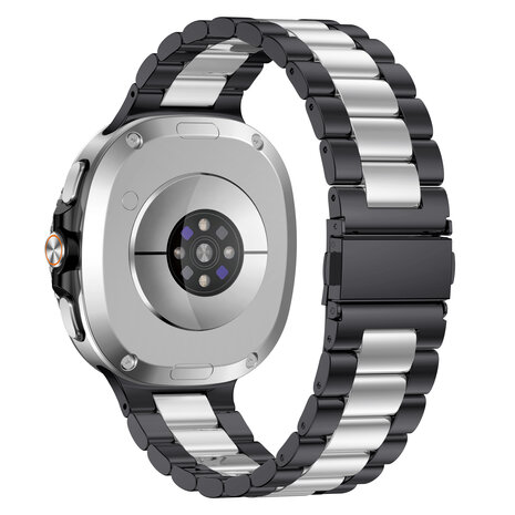 Strap-it® Strap-it Samsung Galaxy Watch 8 - 40mm stalen bandje (zwart/zilver)