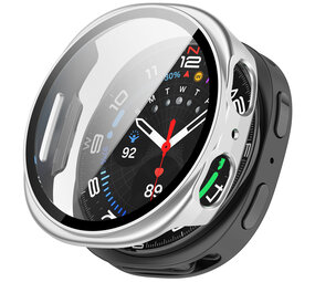 Strap-it® Samsung Galaxy Watch 8 - 44mm hard case met glas (zilver) Strap-it® Samsung Galaxy Watch 8 - 44mm hard case met glas (zilver)