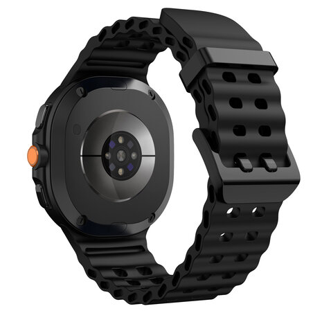 Strap-it® Strap-it Samsung Galaxy Watch 8 - 44mm Ocean bandje (zwart) Strap-it® Strap-it Samsung Galaxy Watch 8 - 44mm Ocean bandje (zwart)