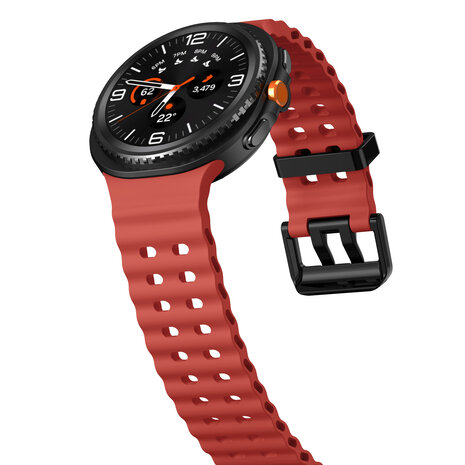 Strap-it® Strap-it Samsung Galaxy Watch 8 - 44mm Ocean bandje (rood)