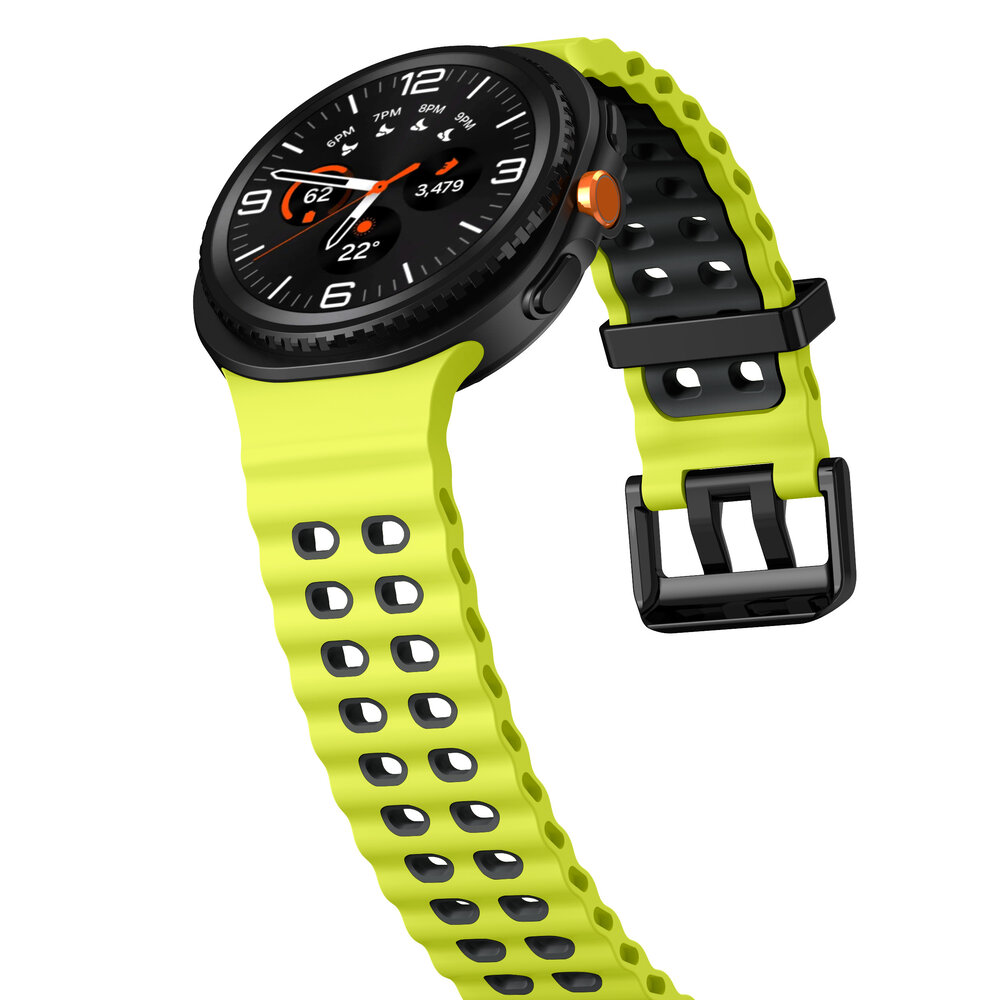 Strap-it® Strap-it Samsung Galaxy Watch 8 - 44mm Ocean bandje (lime/grijs)