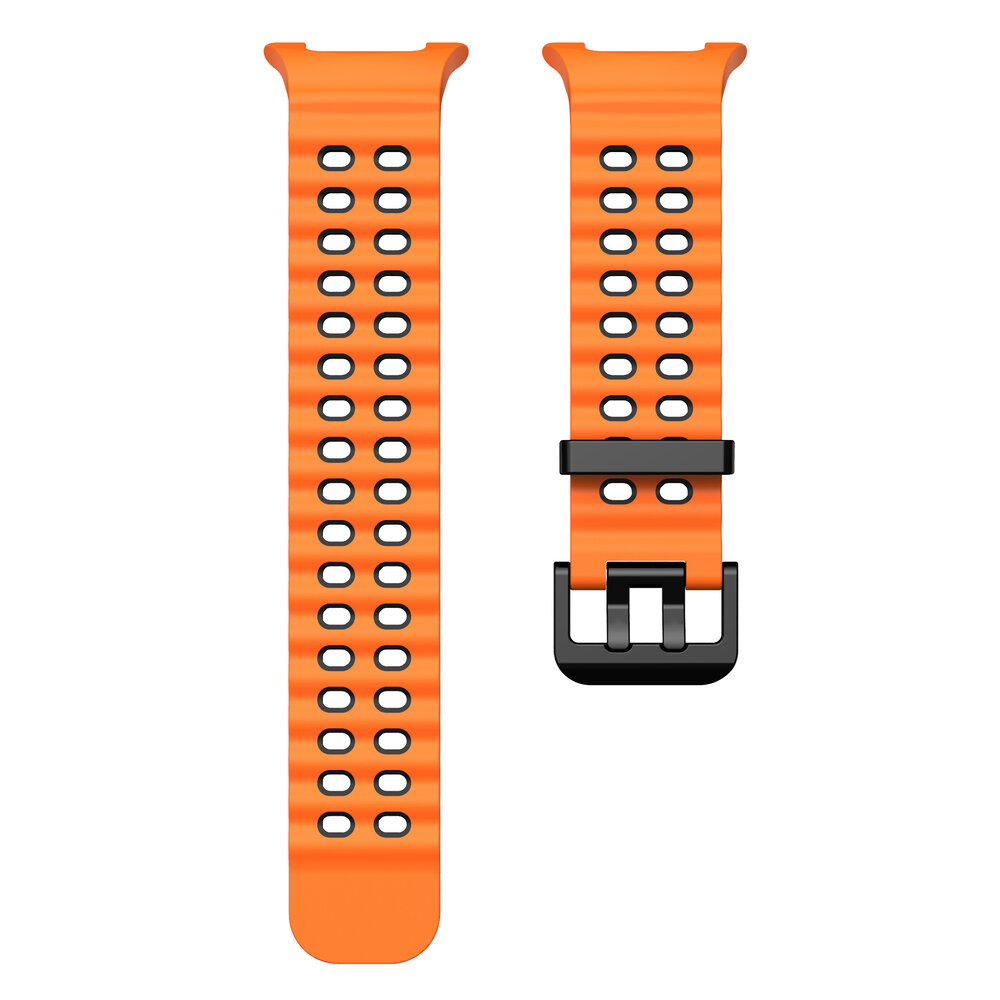 Strap-it® Strap-it Samsung Galaxy Watch 8 - 44mm Ocean bandje (oranje/zwart) Strap-it® Strap-it Samsung Galaxy Watch 8 - 44mm Ocean bandje (oranje/zwart)