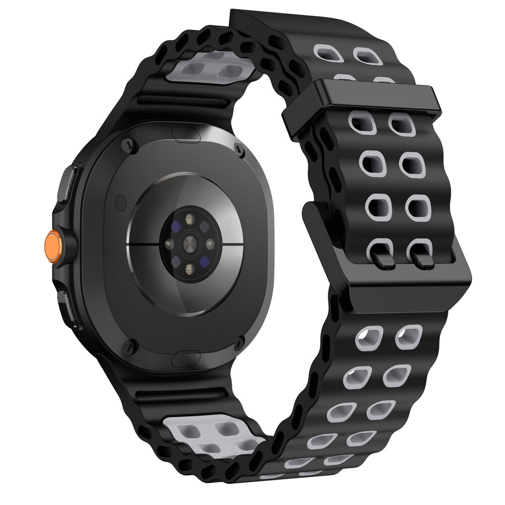 Strap-it® Strap-it Samsung Galaxy Watch 8 - 44mm Ocean bandje (zwart/grijs)