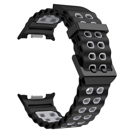 Strap-it® Strap-it Samsung Galaxy Watch 8 - 44mm Ocean bandje (zwart/grijs)