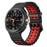 Strap-it® Samsung Galaxy Watch 8 - 44mm Ocean bandje (zwart/rood)