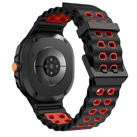 Strap-it® Strap-it Samsung Galaxy Watch 8 - 44mm Ocean bandje (zwart/rood)