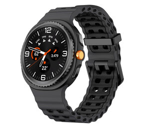 Strap-it® Samsung Galaxy Watch 8 - 44mm Ocean bandje (donkergrijs/zwart)