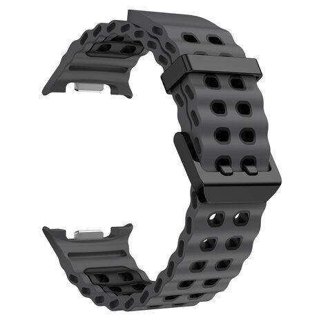 Strap-it® Strap-it Samsung Galaxy Watch 8 - 44mm Ocean bandje (donkergrijs/zwart)