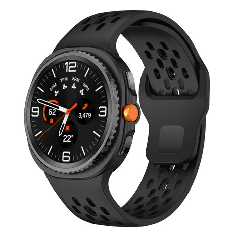 Strap-it® Strap-it Samsung Galaxy Watch 8 - 44mm siliconen air bandje (zwart)