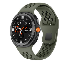 Strap-it® Samsung Galaxy Watch 8 - 44mm siliconen air bandje (legergroen)