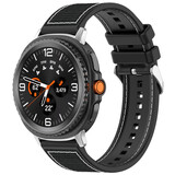 Strap-it® Samsung Galaxy Watch 8 - 44mm nylon hybrid bandje (zwart) Strap-it® Samsung Galaxy Watch 8 - 44mm nylon hybrid bandje (zwart)
