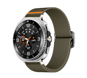 Strap-it® Samsung Galaxy Watch 8 - 44mm elastisch bandje (legergroen)