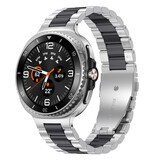 Strap-it® Samsung Galaxy Watch 8 - 44mm stalen bandje (zilver/zwart) Strap-it® Samsung Galaxy Watch 8 - 44mm stalen bandje (zilver/zwart)