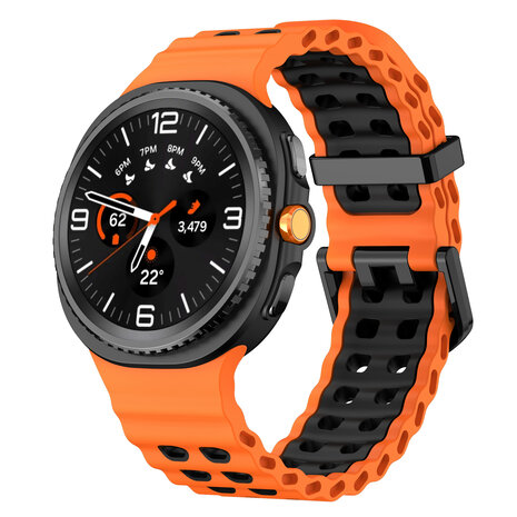 Strap-it® Strap-it Samsung Galaxy Watch 8 Classic Ocean bandje (oranje/zwart)