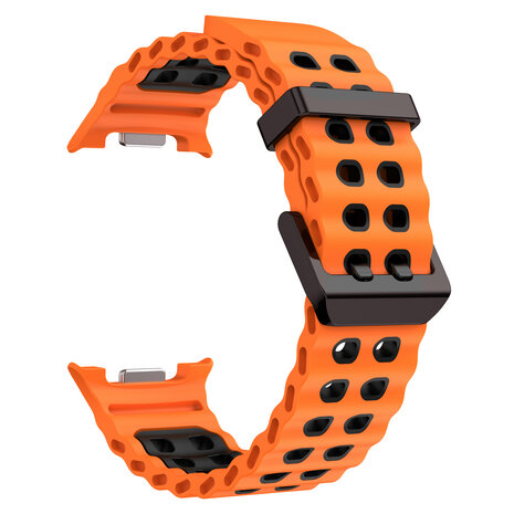 Strap-it® Strap-it Samsung Galaxy Watch 8 Classic Ocean bandje (oranje/zwart)