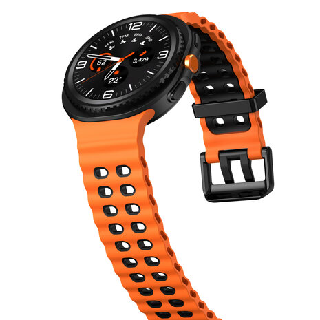 Strap-it® Strap-it Samsung Galaxy Watch 8 Classic Ocean bandje (oranje/zwart)