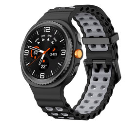 Strap-it® Samsung Galaxy Watch 8 Classic Ocean bandje (zwart/grijs) Strap-it® Samsung Galaxy Watch 8 Classic Ocean bandje (zwart/grijs)