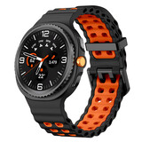Strap-it® Samsung Galaxy Watch 8 Classic Ocean bandje (zwart/oranje)