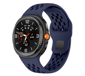 Strap-it® Samsung Galaxy Watch 8 Classic siliconen air bandje (donkerblauw)