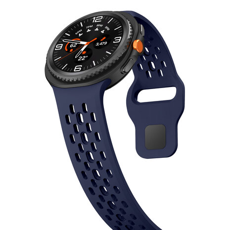 Strap-it® Strap-it Samsung Galaxy Watch 8 Classic siliconen air bandje (donkerblauw)