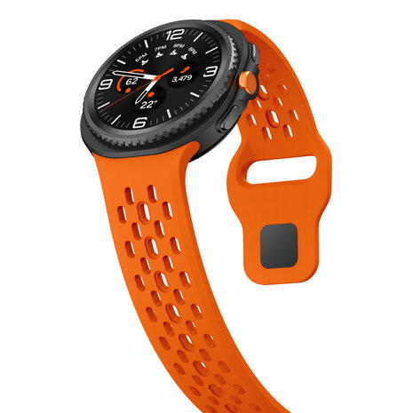 Strap-it® Strap-it Samsung Galaxy Watch 8 Classic siliconen air bandje (oranje)