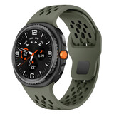 Strap-it® Samsung Galaxy Watch 8 Classic siliconen air bandje (legergroen)