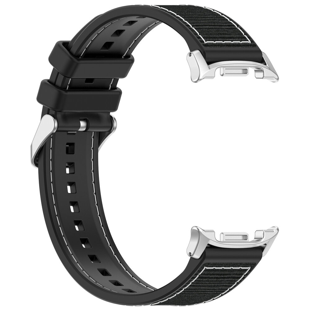 Strap-it® Strap-it Samsung Galaxy Watch 8 Classic nylon hybrid bandje (zwart) Strap-it® Strap-it Samsung Galaxy Watch 8 Classic nylon hybrid bandje (zwart)