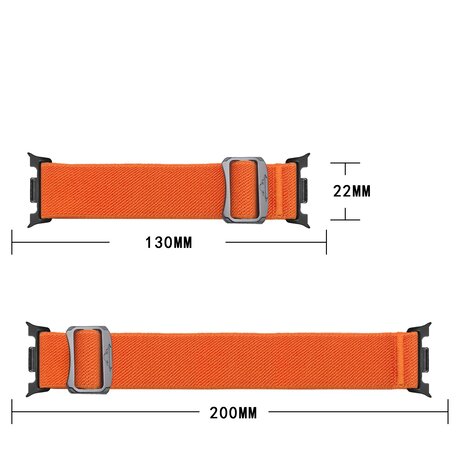 Strap-it® Strap-it Samsung Galaxy Watch 8 Classic elastisch bandje (oranje)