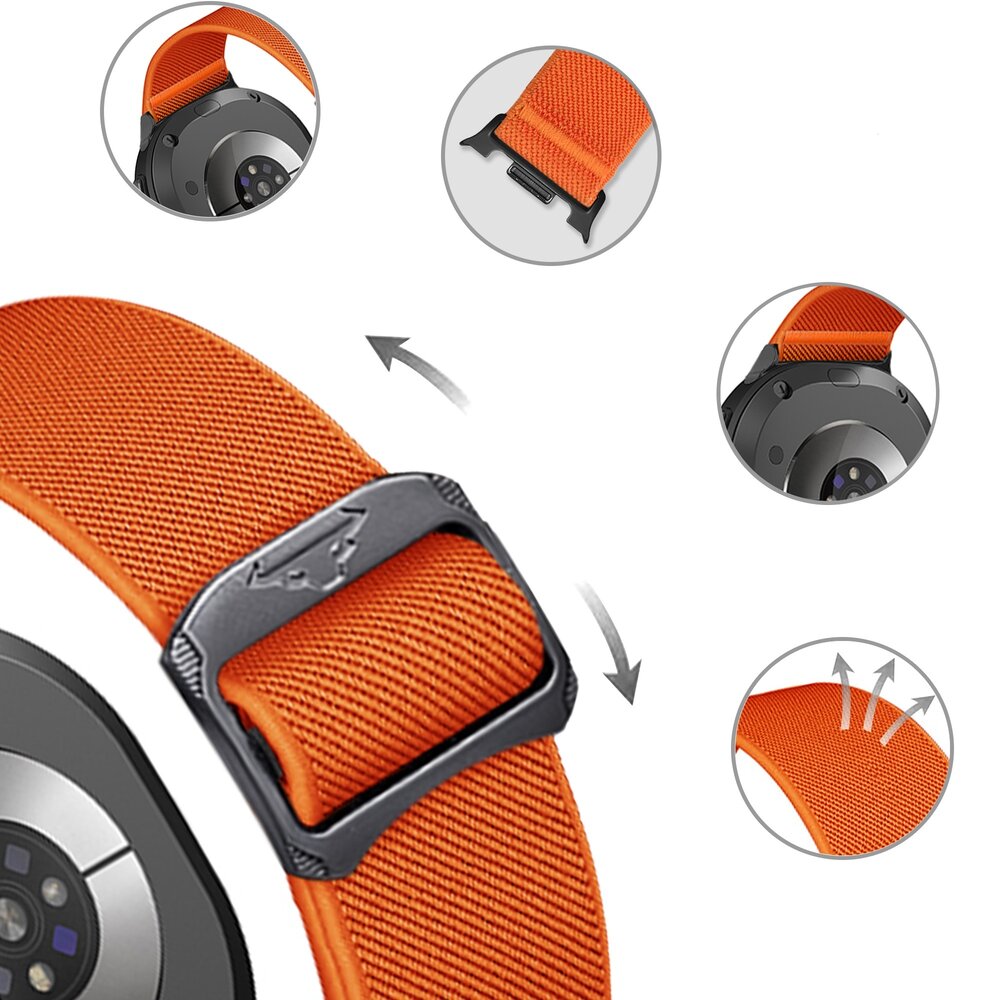 Strap-it® Strap-it Samsung Galaxy Watch 8 Classic elastisch bandje (oranje)