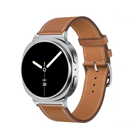 Strap-it® Strap-it Samsung Galaxy Watch 8 Classic classic leren bandje (bruin)