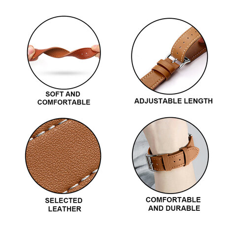 Strap-it® Strap-it Samsung Galaxy Watch 8 Classic classic leren bandje (bruin)