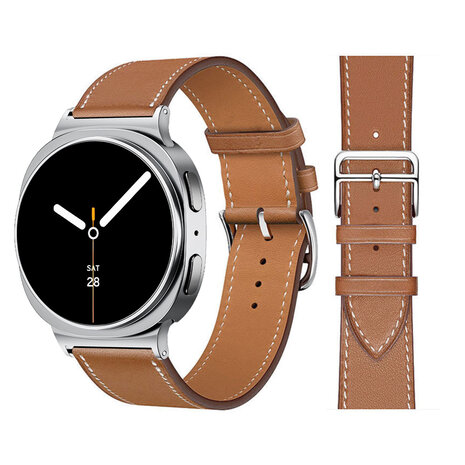 Strap-it® Strap-it Samsung Galaxy Watch 8 Classic classic leren bandje (bruin)