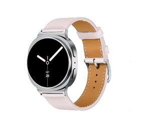 Strap-it® Samsung Galaxy Watch 8 Classic classic leren bandje (roze) Strap-it® Samsung Galaxy Watch 8 Classic classic leren bandje (roze)