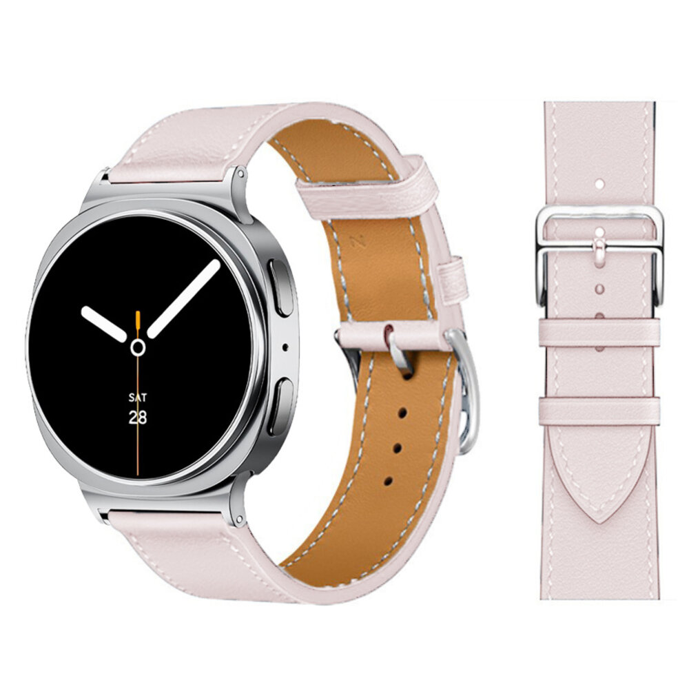 Strap-it® Strap-it Samsung Galaxy Watch 8 Classic classic leren bandje (roze)