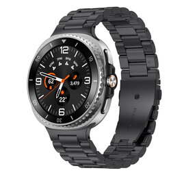 Strap-it® Samsung Galaxy Watch 8 Classic stalen bandje (zwart)