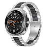 Strap-it® Strap-it Samsung Galaxy Watch 8 Classic stalen bandje (zilver/zwart) Strap-it® Strap-it Samsung Galaxy Watch 8 Classic stalen bandje (zilver/zwart)