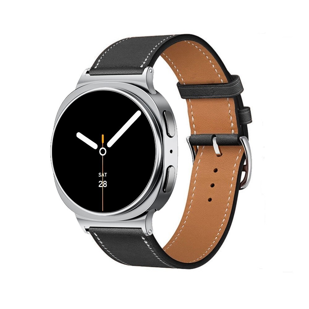 Strap-it® Strap-it Samsung Galaxy Watch 8 - 40mm classic leren bandje (zwart)