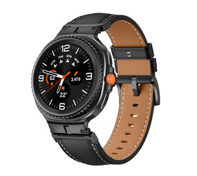 Strap-it® Samsung Galaxy Watch 8 - 40mm luxe leren bandje (zwart)